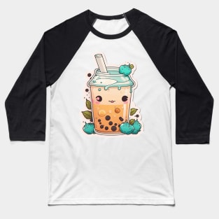 Cute Bubble Tea Cartoon Boba Drawing Baseball T-Shirt